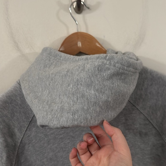 Madewell MWL Gray Terry Relaxed Raglan-sleeve Hoodie Sweatshirt - Picture 10 of 13